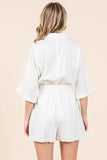 Mittoshop Tie Waist Half Sleeve Romper - Trendsi