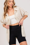 SAGE + FIG Striped Button Up Long Sleeve Shirt - Trendsi