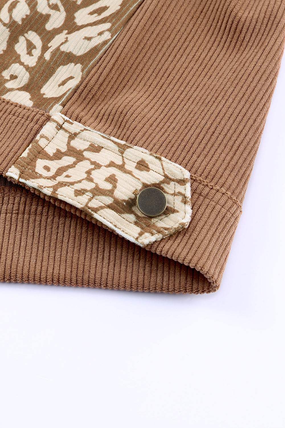 Leopard Button Up Drop Shoulder Jacket - Trendsi - Flyclothing LLC