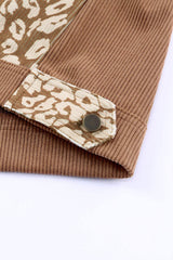 Leopard Button Up Drop Shoulder Jacket - Trendsi - Flyclothing LLC