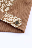 Leopard Button Up Drop Shoulder Jacket - Trendsi - Flyclothing LLC