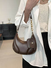 PU Leather Shoulder Bag with EarPods Bag - Trendsi