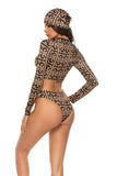 Printed Zip Up Three-Piece Swim Set - Trendsi - Flyclothing LLC