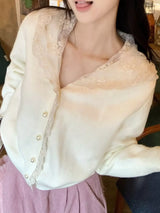 Lace Trim Hooded Cardigan - Trendsi - Flyclothing LLC