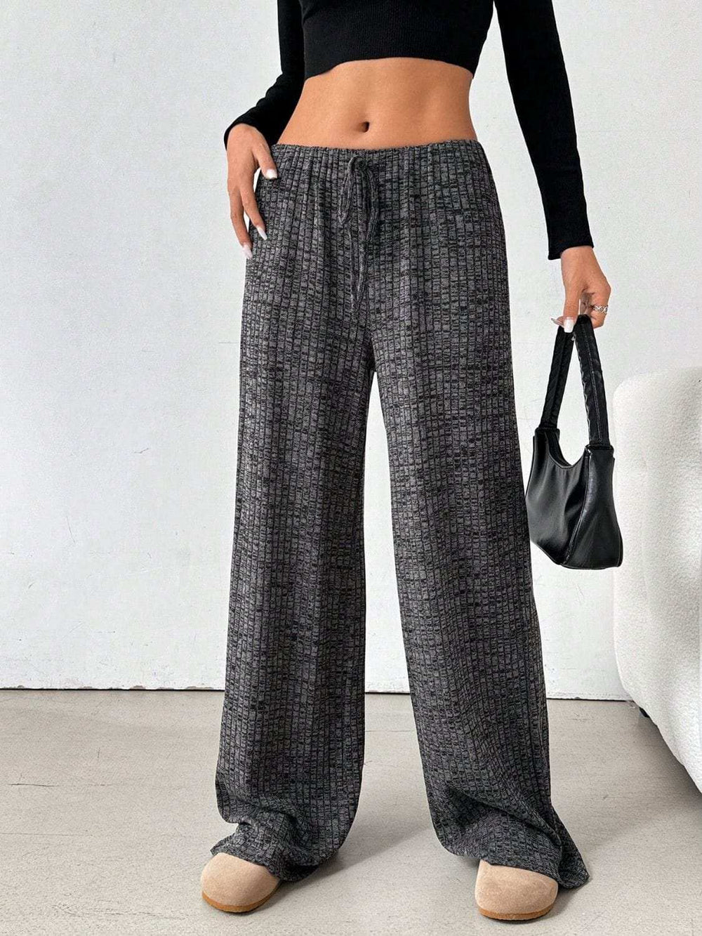 Tied Striped Wide Leg Pants - Trendsi - Flyclothing LLC