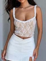 Frill Bow Lace Cami - Trendsi - Flyclothing LLC