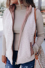Quilted Sherpa-Lined Vest Coat - Trendsi - Flyclothing LLC