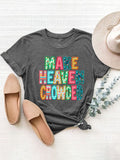 Letter Round Neck Short Sleeve T-Shirt - Trendsi