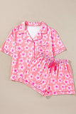 Pocketed Flower Half Sleeve Top and Shorts Lounge Set - Trendsi - Flyclothing LLC