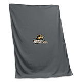 Wright State Charcoal Wolf Head Sweatshirt Blanket (Screened) - Logo Brands - Flyclothing LLC