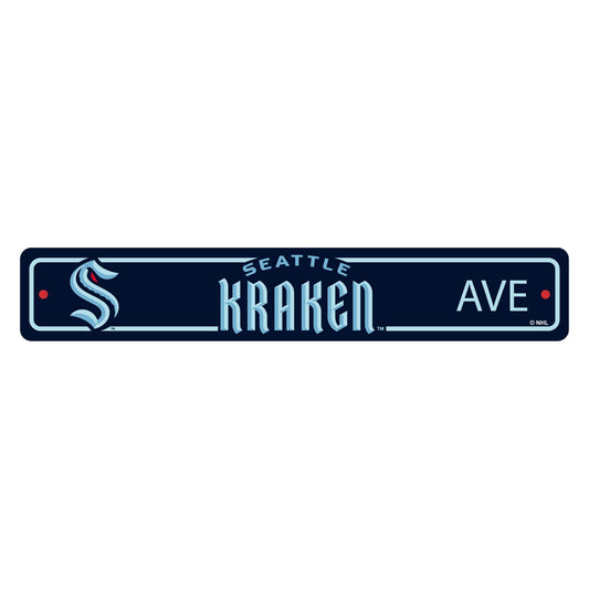 Seattle Kraken Team Color Street Sign Décor 4in. X 24in. Lightweight - Seattle Kraken