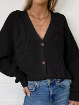Full Size Chunky Knit Button-Down Cardigan Plus Size - Trendsi - Flyclothing LLC
