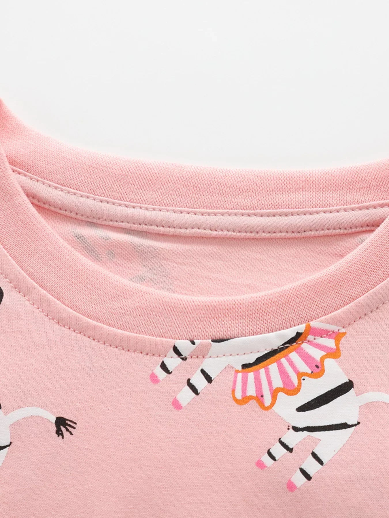 Children's Zebra Print Round Neck Top and Shorts Set - Trendsi - Flyclothing LLC