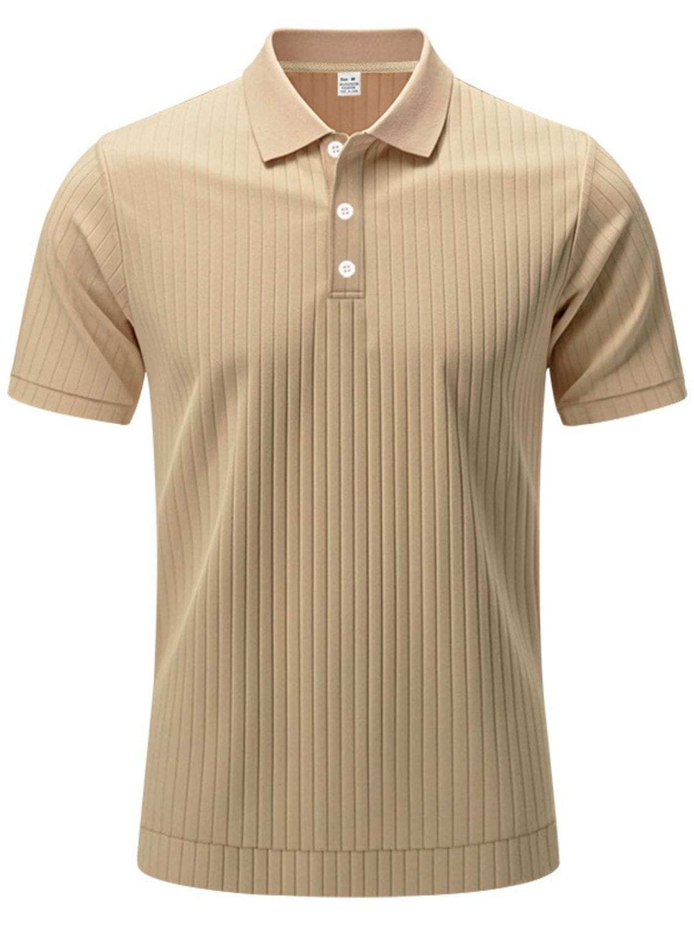 Men's Full Size Ribbed Short Sleeve Polo Plus Size - Trendsi - Flyclothing LLC
