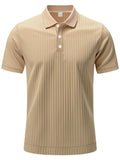 Men's Full Size Ribbed Short Sleeve Polo Plus Size - Trendsi - Flyclothing LLC