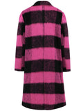 Plaid Double-Breasted Long Sleeve Coat - Trendsi - Flyclothing LLC