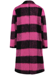 Plaid Double-Breasted Long Sleeve Coat - Trendsi