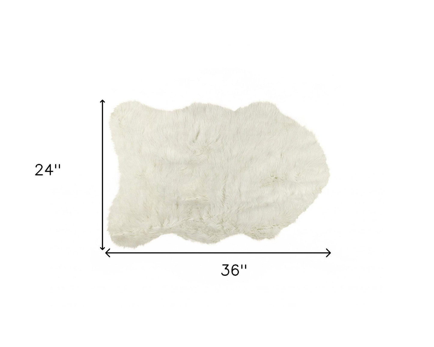 2' X 3' Off White Faux Sheepskin Shag Area Rug - Homeroots - Flyclothing LLC