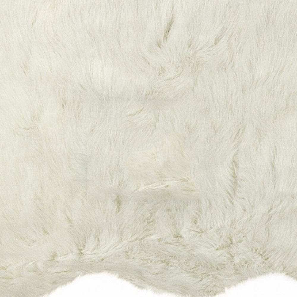 2' X 3' Off White Faux Sheepskin Shag Area Rug - Homeroots - Flyclothing LLC