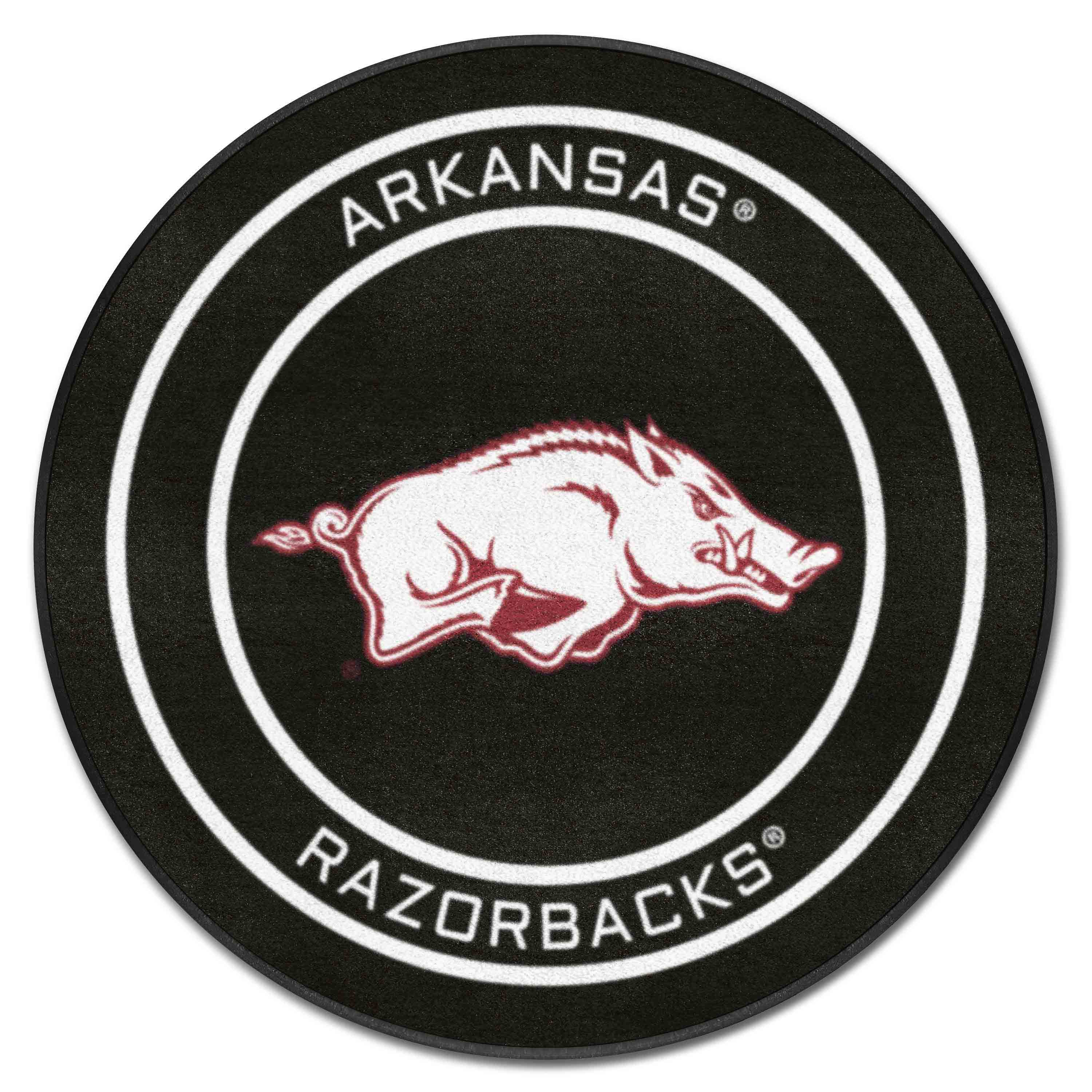 Arkansas Hockey Puck Rug - 27in. Diameter - Arkansas