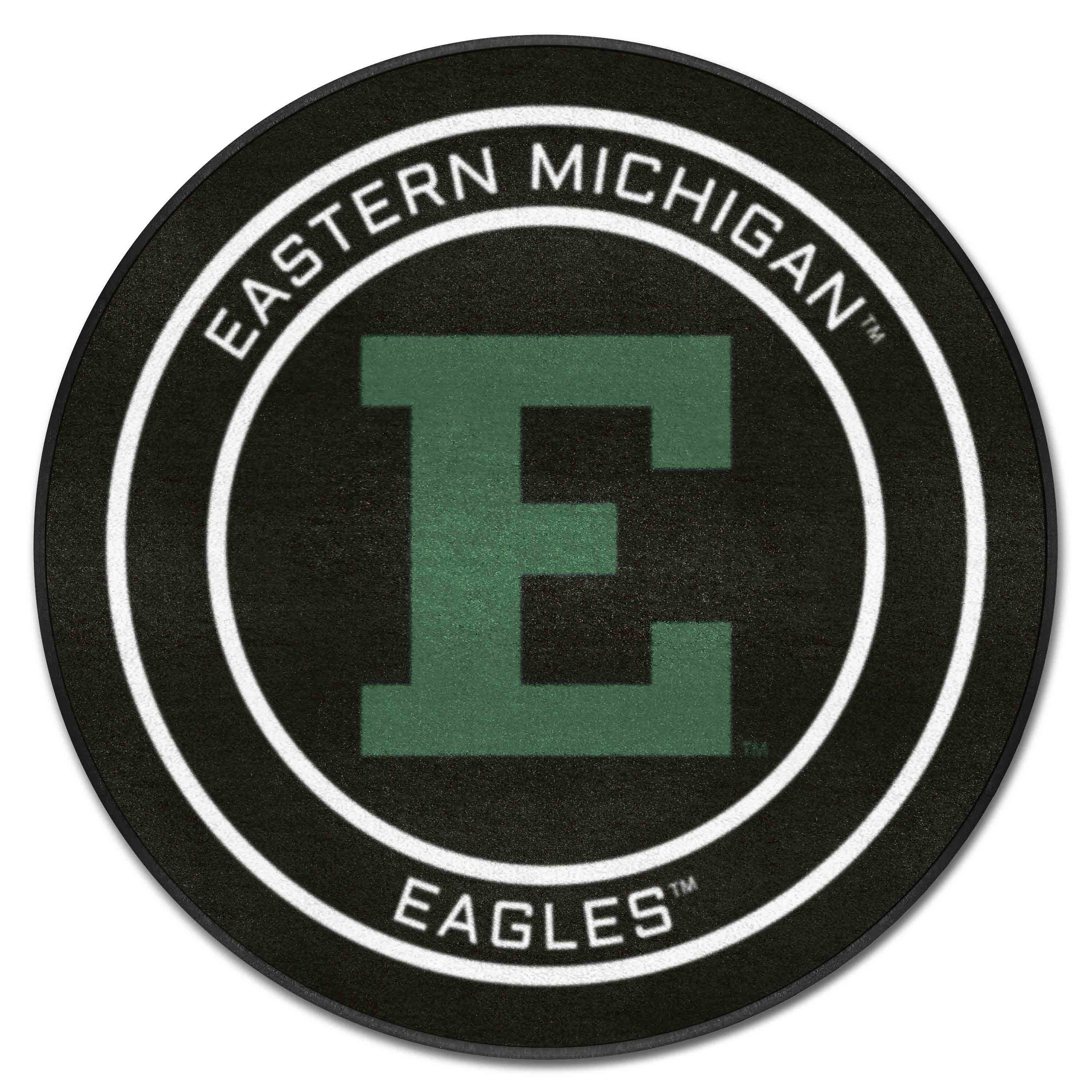 Eastern Michigan Hockey Puck Rug - 27in. Diameter - Eastern Michigan