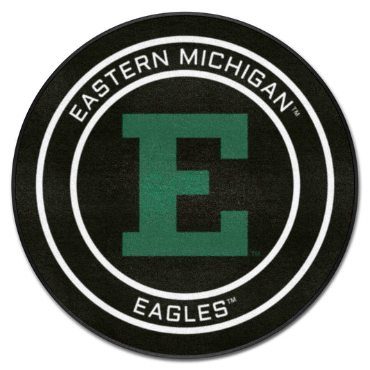 Eastern Michigan Hockey Puck Rug - 27in. Diameter - Eastern Michigan