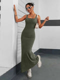 Ribbed Maxi Tank Dress - Trendsi - Flyclothing LLC