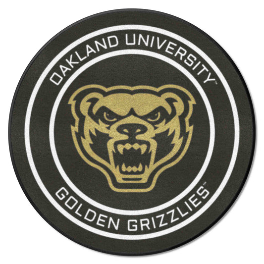 Oakland Golden Grizzlies Hockey Puck Rug - 27in. Diameter - Oakland