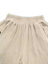 Smocked Textured Casual Pants - Trendsi - Flyclothing LLC