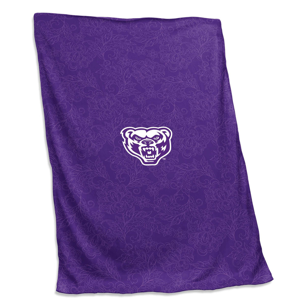 Oakland Univ Purple Paisley Sweatshirt Blanket (Screened) - Logo Brands - Flyclothing LLC