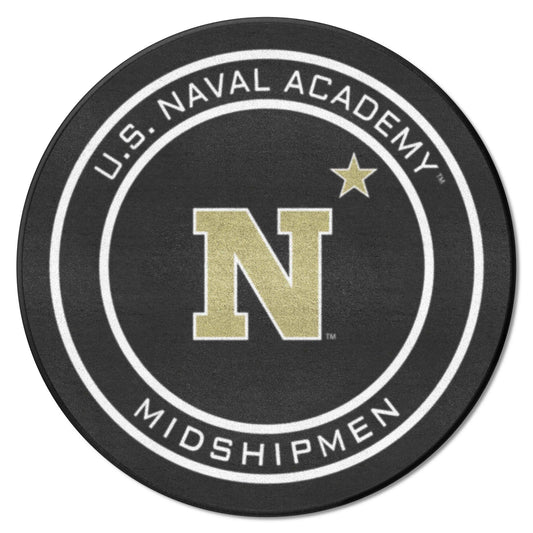 Naval Academy Hockey Puck Rug - 27in. Diameter - Naval Academy