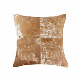 18" Brown and White Cowhide Throw Pillow - Homeroots