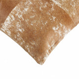 18" Brown and White Cowhide Throw Pillow - Homeroots