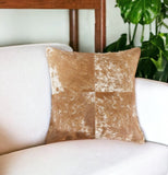 18" Brown and White Cowhide Throw Pillow - Homeroots
