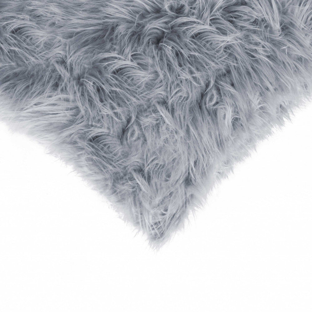 18" X 18" X 5" Grey Faux Fur Pillow 2 Pack - Homeroots - Flyclothing LLC