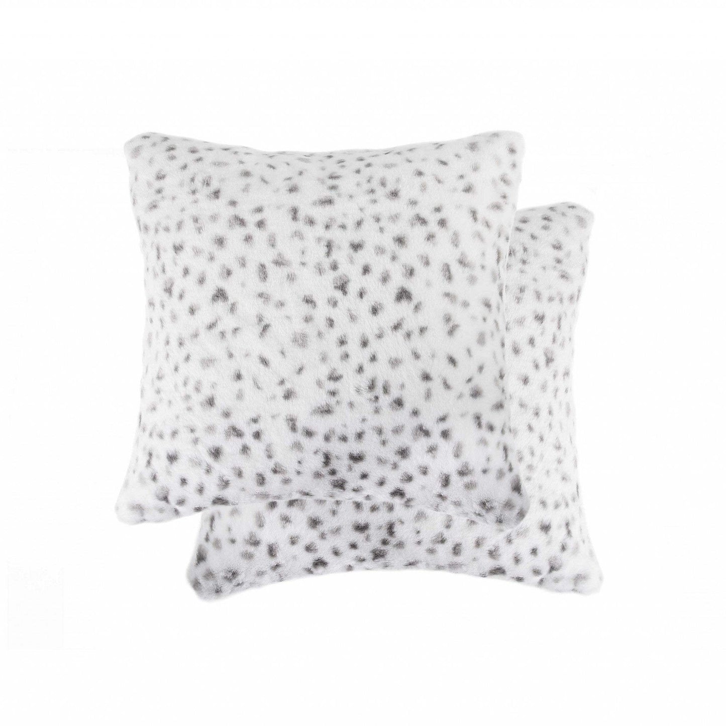 Set of Two 18" Brown and White Faux Fur Throw Pillow - Homeroots - Flyclothing LLC