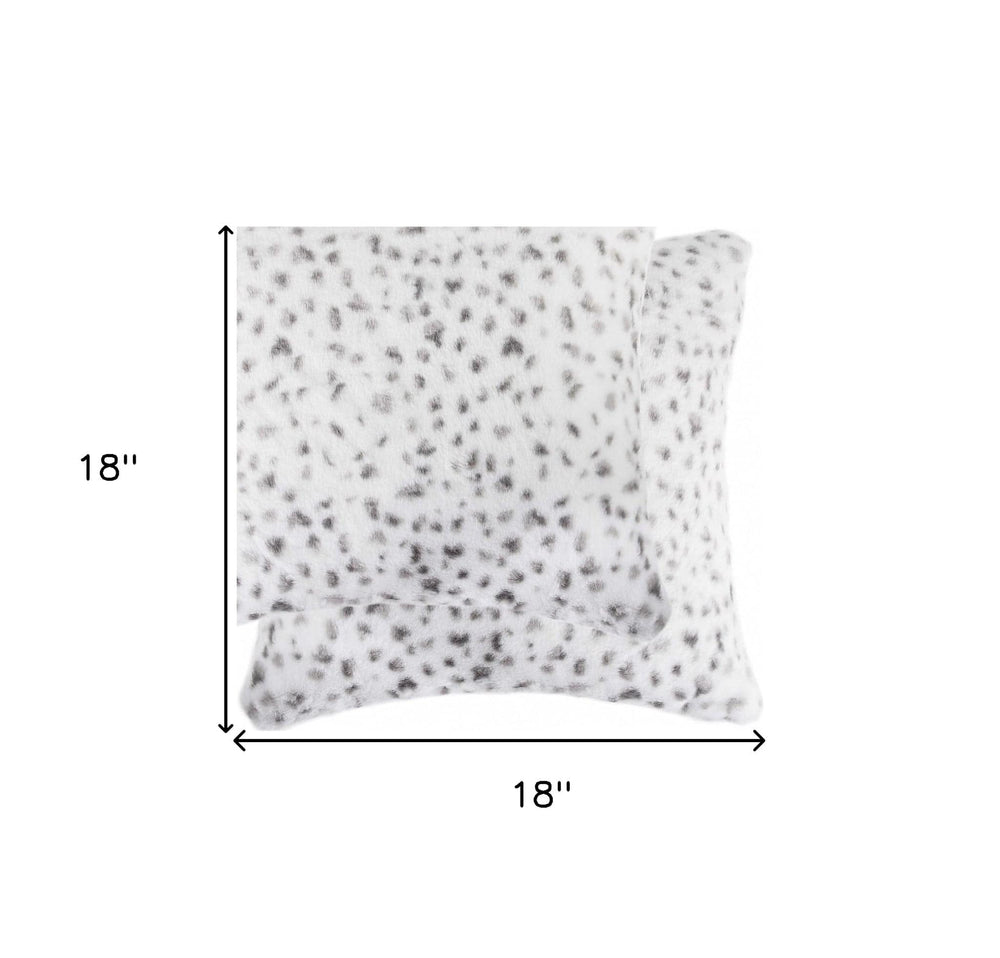 Set of Two 18" Brown and White Faux Fur Throw Pillow - Homeroots - Flyclothing LLC