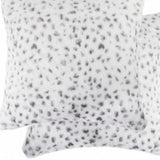 Set of Two 18" Brown and White Faux Fur Throw Pillow - Homeroots - Flyclothing LLC