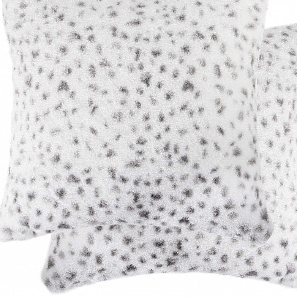 Set of Two 18" Brown and White Faux Fur Throw Pillow - Homeroots - Flyclothing LLC