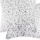 Set of Two 18" Brown and White Faux Fur Throw Pillow - Homeroots - Flyclothing LLC