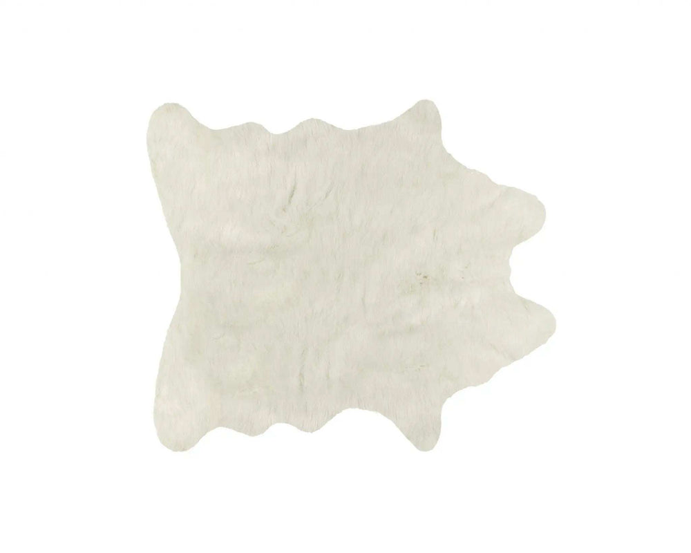 4' X 5' Off White Faux Cowhide Animal Print Cowhide Area Rug - Homeroots - Flyclothing LLC