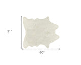 4' X 5' Off White Faux Cowhide Animal Print Cowhide Area Rug - Homeroots - Flyclothing LLC