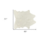 4' X 5' Off White Faux Cowhide Animal Print Cowhide Area Rug - Homeroots - Flyclothing LLC