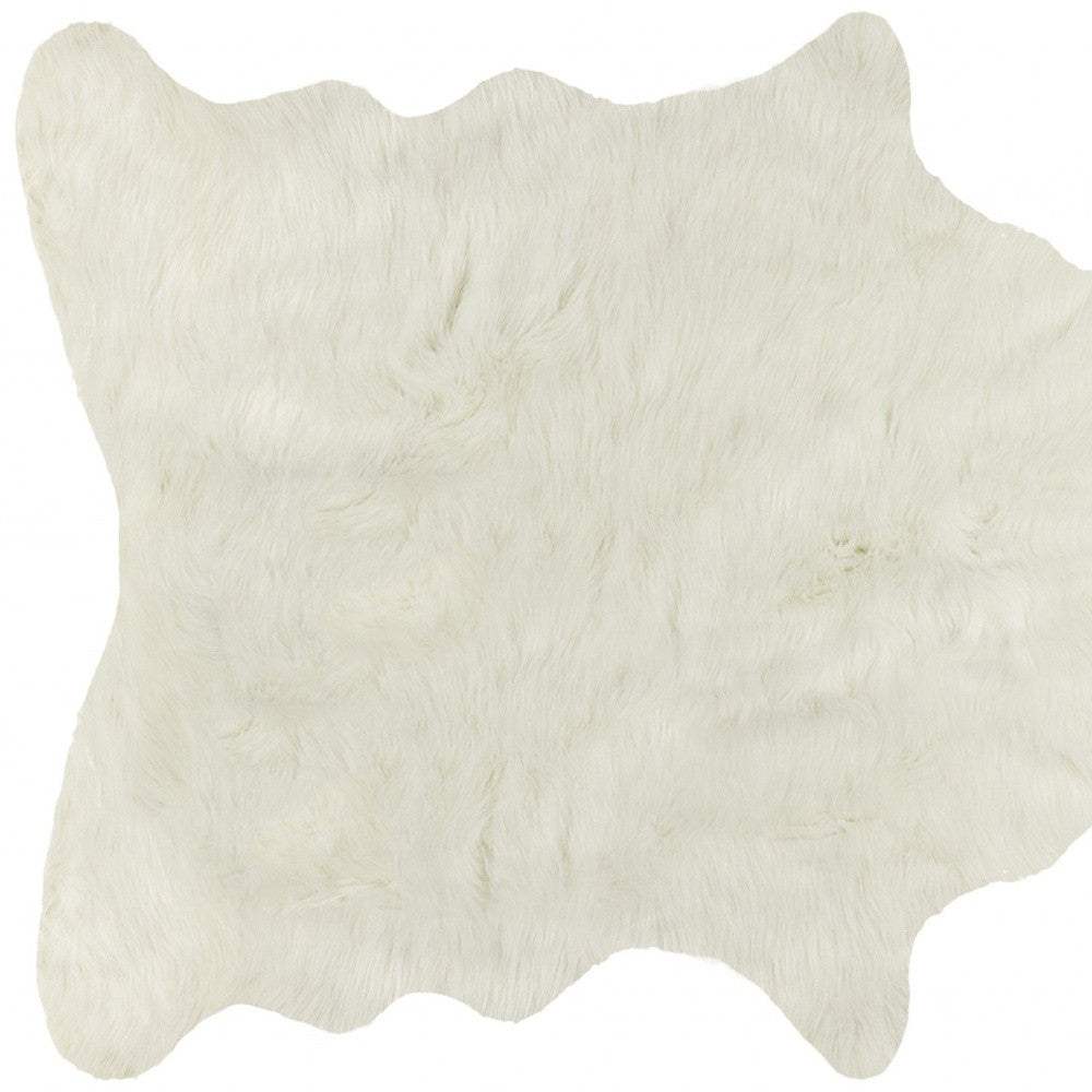 4' X 5' Off White Faux Cowhide Animal Print Cowhide Area Rug - Homeroots - Flyclothing LLC
