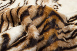 4' X 5' Brown and Black Faux Fur Tiger Print Shag Area Rug - Homeroots - Flyclothing LLC