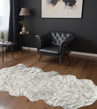 24" X 72" X 1.5" Grey Faux Sheepskin - Rug - Homeroots