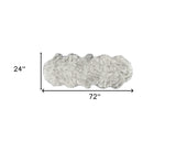 24" X 72" X 1.5" Grey Faux Sheepskin - Rug - Homeroots