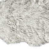 24" X 72" X 1.5" Grey Faux Sheepskin - Rug - Homeroots