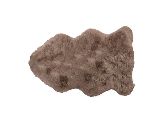 24" X 36" Taupe Sheepskin Single Long-Haired - Rug - Homeroots