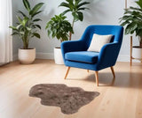 24" X 36" Taupe Sheepskin Single Long-Haired - Rug - Homeroots